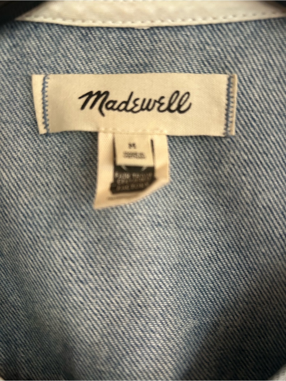 Madewell Faded Blue Round-Neck Denim Jacket - Picture 3 of 3